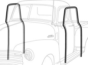 1949-55 Door Weatherstrip Set on Cab - LMC Truck