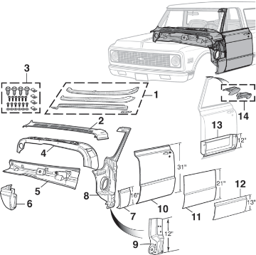 1967-72 Inner Fenders - LMC Truck