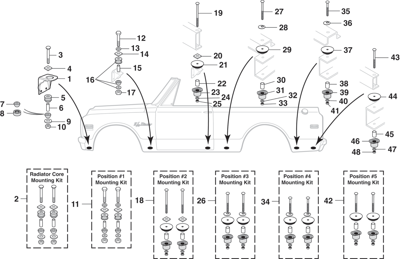 196972 Chevy Blazer & 197072 GMC Jimmy Body Mounting Hardware LMC Truck