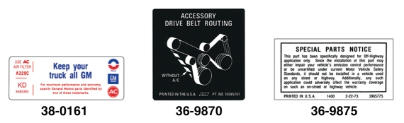 Genuine GM OEM Serpentine Belt Routing Label/Decal For 1999-2005 Chevy Silverado/GMC Sierra
