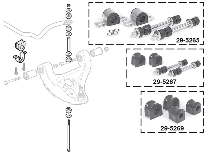 thumbnail image 2 of Energy Suspension 16.5110G Sway Bar Bushing Set Front Polyurethane Black 2 of 10
