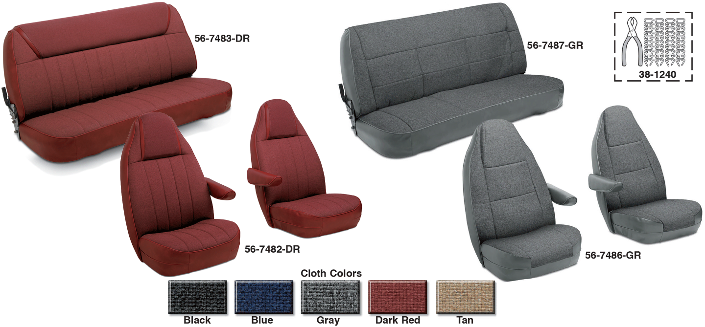 thumbnail image 2 of UPHOLSTERY KIT For Jeep CJ Low Back Bucket Seats (1972-1975) - SeatzMfg Vinyl 2 of 3