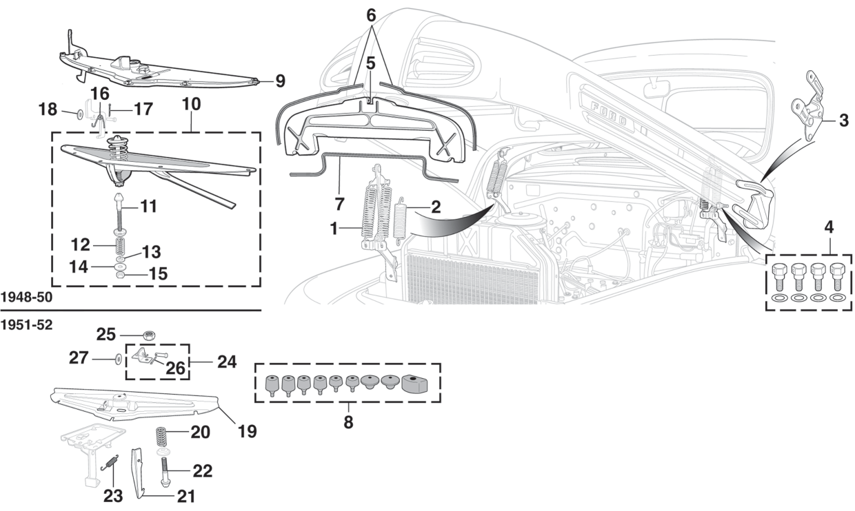 A.B.S. Hood To Cowl Lacing For 1948-1956 Ford Trucks - 50 Inches Long With Tacks