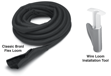 thumbnail image 2 of Old School Braided Cloth Wiring Loom – 3/8" ID X 10ft – Asphalt Tar Coated 2 of 4