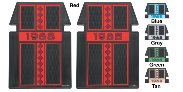 "1968" Retro Rubber Floor Mat Sets - LMC Truck