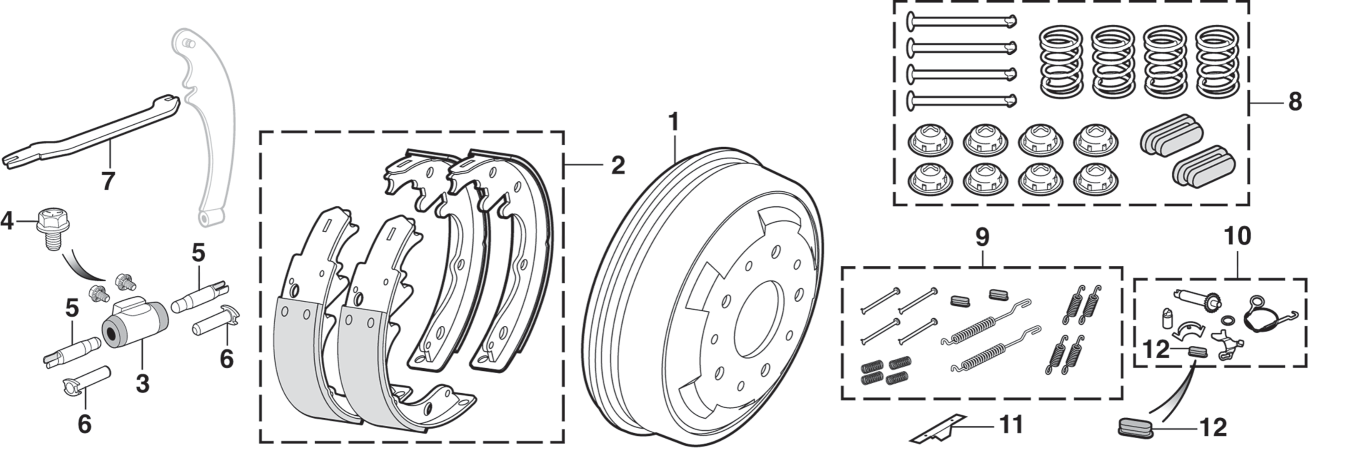 2 Rear Brake Drums & Shoes Set For Ford E-350, F-350 – Verrto USA Direct Fit