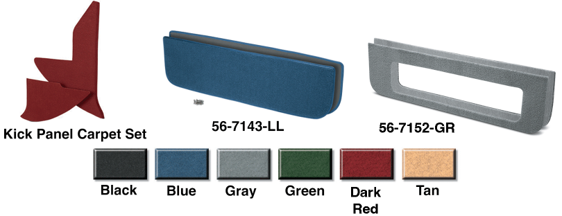 DODGE TRUCKS & RAMCHARGERS 1972-1993 - Kick Panel • Lower Door Panel Carpet