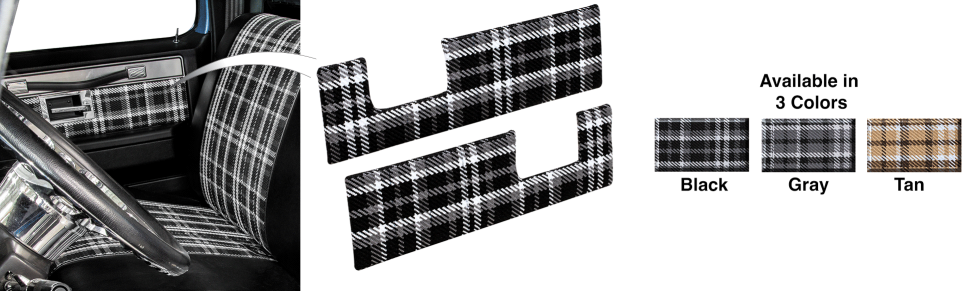 CHEVY & GMC TRUCKS 1973-1987 - 1981-91 Plaid Front Door Panel Insert Sets