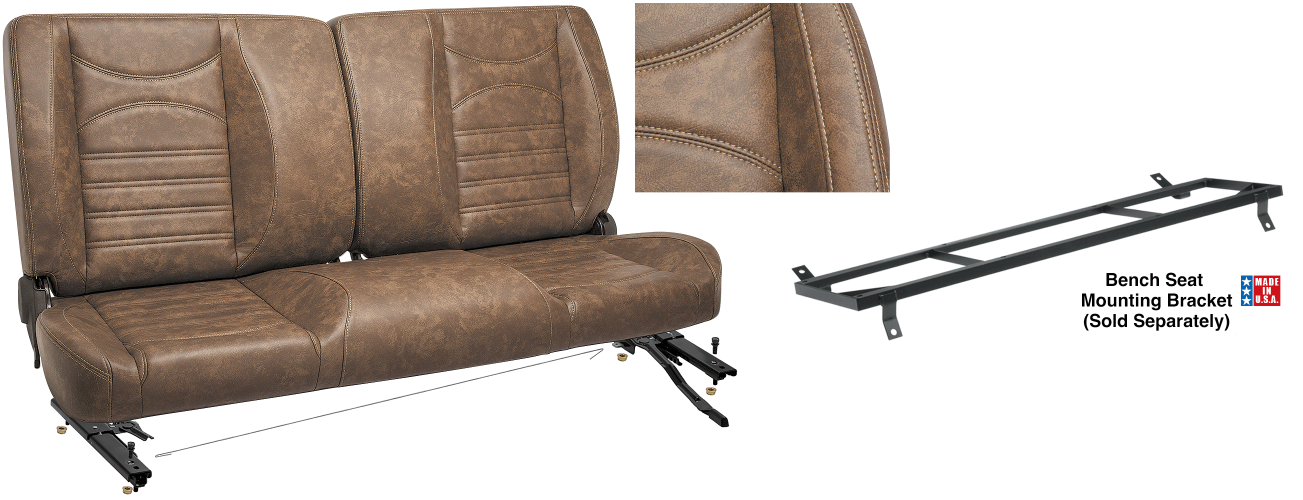 LMC TRUCK Signature Brown Custom Split Back Bench Seat