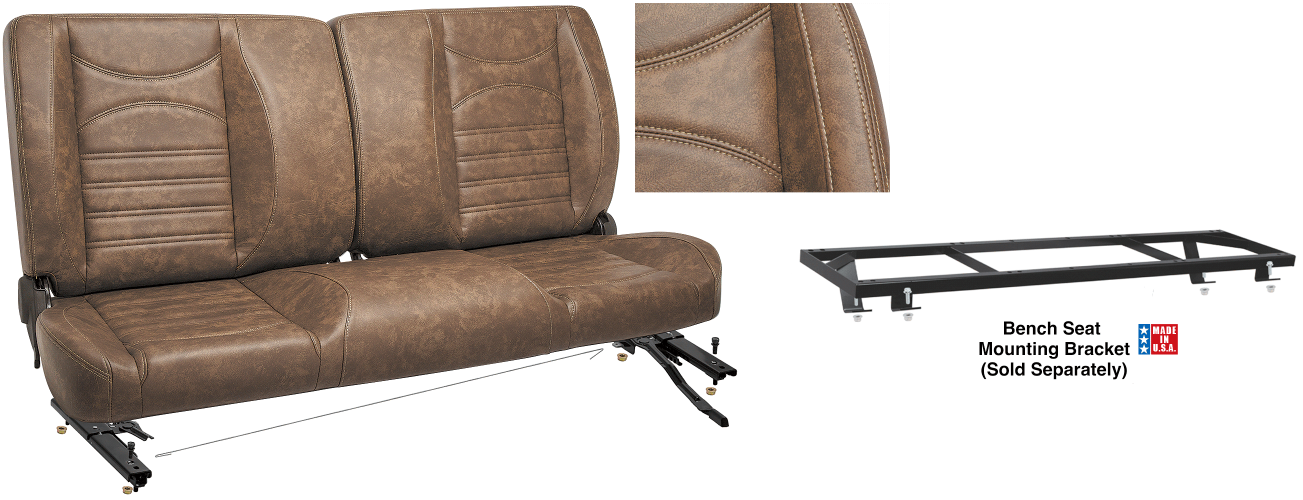 DODGE TRUCKS & RAMCHARGERS 1972-1993 - LMC TRUCK Signature Brown Custom Split Back Bench Seat
