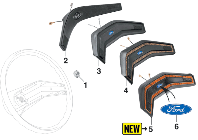 CHEVY, FORD, DODGE, GMC FULL SIZE VANS 1971-2012 - Steering Wheel Components