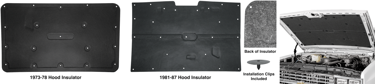 CHEVY & GMC SUVS 1973-1991 - Molded Hood Insulators