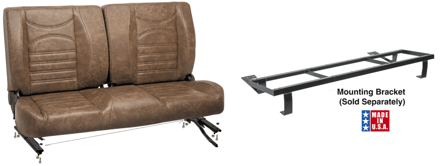 FORD TRUCKS 1948-1956 - LMC TRUCK Signature Brown Custom Split Back Bench Seat