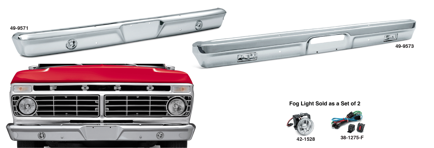 1973-79 Custom Chrome Bumpers Lighted for Your Truck or Bronco
