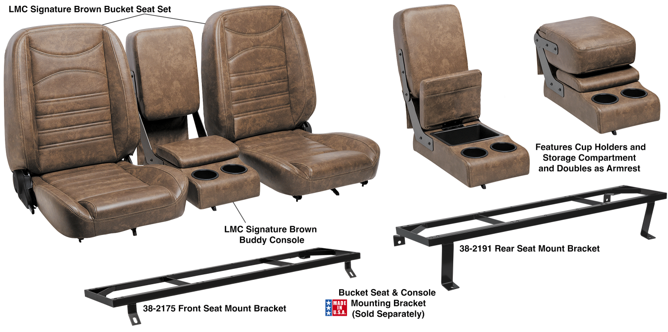 CHEVY & GMC SUVS 1973-1991 - LMC Front or Rear Bucket Seat Sets and LMC Buddy Consoles
