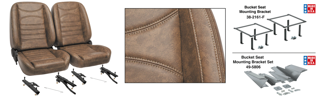 FORD TRUCKS & BRONCOS 1973-1979 - LMC Signature Brown Bucket Seat Set