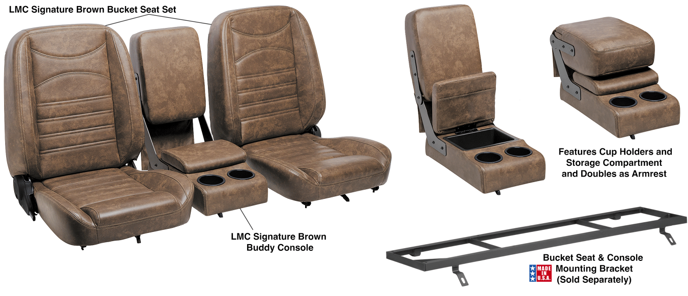 FORD TRUCKS & BRONCOS 1980-1996 - LMC Bucket Seat Sets and LMC Buddy Consoles