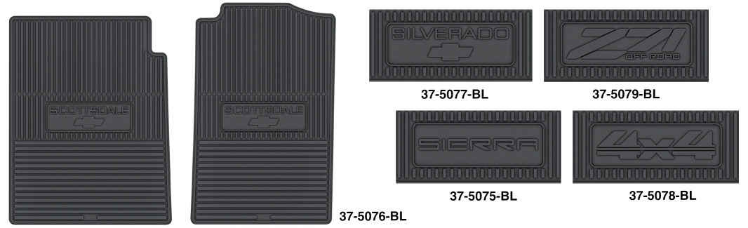 CHEVY & GMC TRUCKS 1988-1998 - Legendary Auto Interiors Logo Rubber Floor Mat Sets
