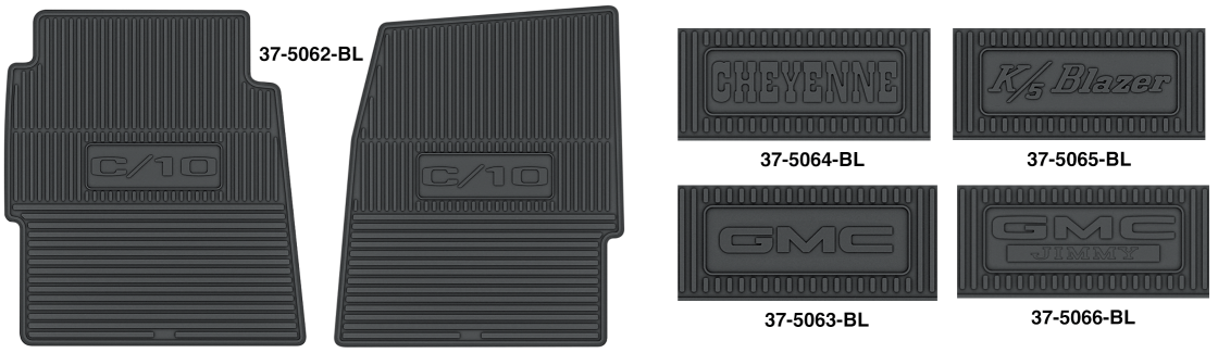 CHEVY & GMC TRUCKS & SUVS 1967-1972 - Legendary Auto Interiors Logo Rubber Floor Mat Sets