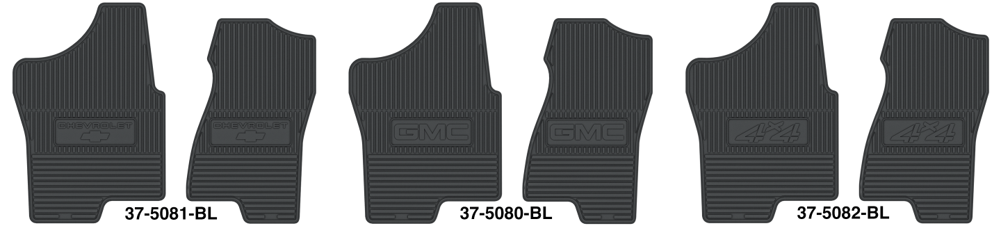 CHEVY & GMC TRUCKS & SUVS 1999-2013 - Legendary Auto Interiors Logo Rubber Floor Mat Sets